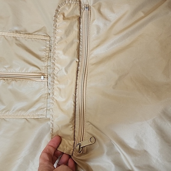 Lacoste Izod Vintage Packable Windbreaker 1/4 Zip Belt Bag Men's Tan size Medium - Picture 3 of 8